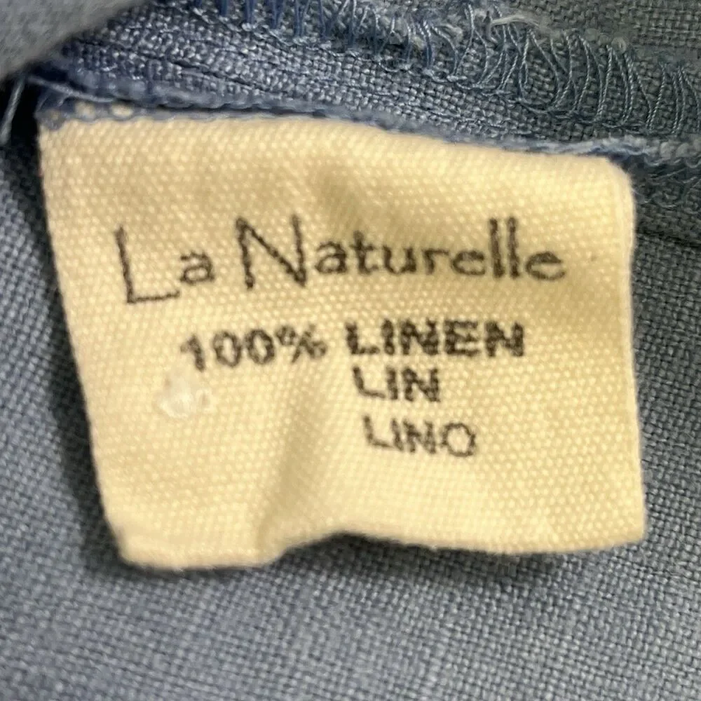 LaNaturelle 100% Linen Chambray ‎ Sleeveless Shift Dress Casual Womens Sz Med - Picture 2 of 11